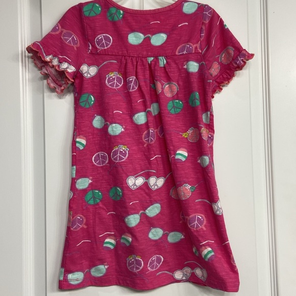 Hatley Little Girls Dress Pink with sunglasses designs size 5 - Picture 6 of 6